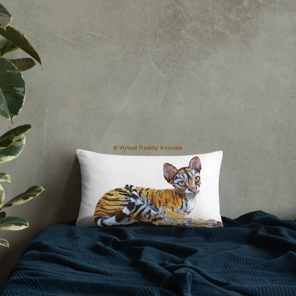 Tiger Sphynx Cat Art - Designer Throw Pillows