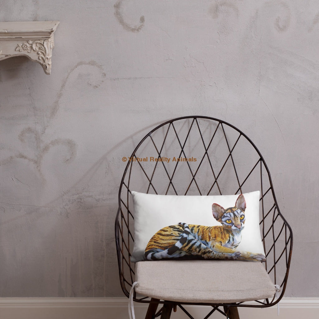 Tiger Sphynx Cat Art - Designer Throw Pillows